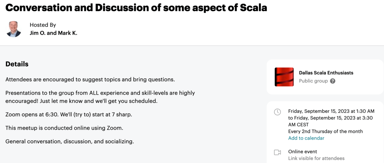 Scala meetups 2023